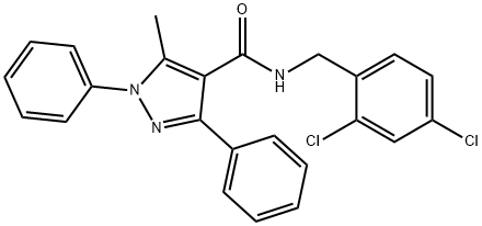 N-(2,4-dichlorobenzyl)-5-methyl-1,3-diphenyl-1H-pyrazole-4-carboxamide Structure