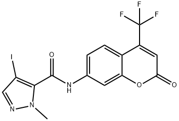 4-iodo-1-methyl-N-[2-oxo-4-(trifluoromethyl)-2H-chromen-7-yl]-1H-pyrazole-5-carboxamide Structure