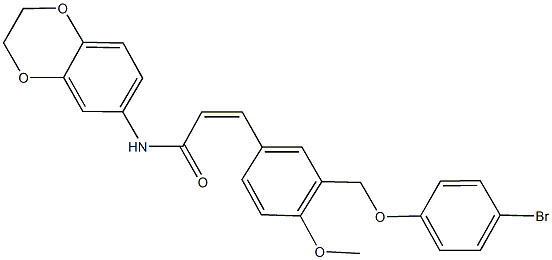 3-{3-[(4-bromophenoxy)methyl]-4-methoxyphenyl}-N-(2,3-dihydro-1,4-benzodioxin-6-yl)acrylamide Structure