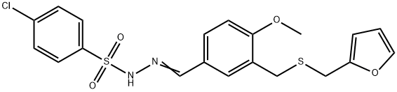 4-chloro-N'-(3-{[(2-furylmethyl)sulfanyl]methyl}-4-methoxybenzylidene)benzenesulfonohydrazide 구조식 이미지