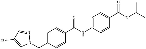 isopropyl 4-({4-[(4-chloro-1H-pyrazol-1-yl)methyl]benzoyl}amino)benzoate 구조식 이미지