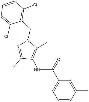 N-[1-(2,6-dichlorobenzyl)-3,5-dimethyl-1H-pyrazol-4-yl]-3-methylbenzamide 구조식 이미지