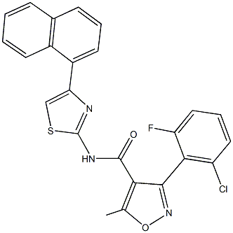 3-(2-chloro-6-fluorophenyl)-5-methyl-N-[4-(1-naphthyl)-1,3-thiazol-2-yl]-4-isoxazolecarboxamide Structure