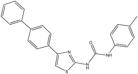 N-(4-[1,1'-biphenyl]-4-yl-1,3-thiazol-2-yl)-N'-(4-methylphenyl)urea 구조식 이미지