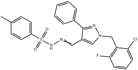 N'-{[1-(2-chloro-6-fluorobenzyl)-3-phenyl-1H-pyrazol-4-yl]methylene}-4-methylbenzenesulfonohydrazide 구조식 이미지