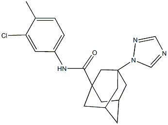 N-(3-chloro-4-methylphenyl)-3-(1H-1,2,4-triazol-1-yl)adamantane-1-carboxamide 구조식 이미지