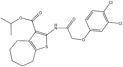 isopropyl 2-{[(3,4-dichlorophenoxy)acetyl]amino}-5,6,7,8-tetrahydro-4H-cyclohepta[b]thiophene-3-carboxylate Structure