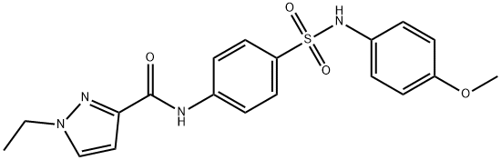 1-ethyl-N-{4-[(4-methoxyanilino)sulfonyl]phenyl}-1H-pyrazole-3-carboxamide 구조식 이미지