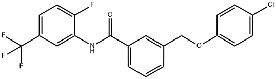 3-[(4-chlorophenoxy)methyl]-N-[2-fluoro-5-(trifluoromethyl)phenyl]benzamide Structure