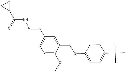 N'-{3-[(4-tert-butylphenoxy)methyl]-4-methoxybenzylidene}cyclopropanecarbohydrazide Structure