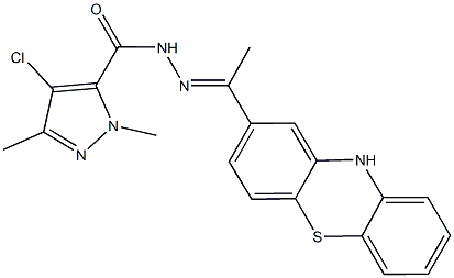4-chloro-1,3-dimethyl-N'-[1-(10H-phenothiazin-2-yl)ethylidene]-1H-pyrazole-5-carbohydrazide Structure