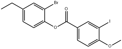 2-bromo-4-ethylphenyl 3-iodo-4-methoxybenzoate Structure