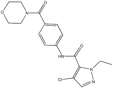 4-chloro-1-ethyl-N-[4-(morpholin-4-ylcarbonyl)phenyl]-1H-pyrazole-5-carboxamide Structure