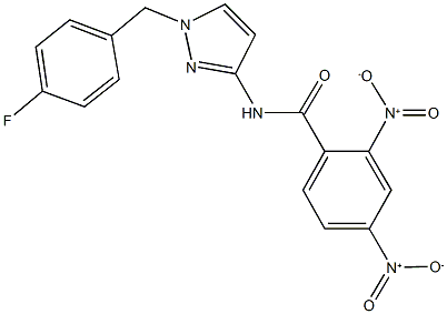 N-[1-(4-fluorobenzyl)-1H-pyrazol-3-yl]-2,4-dinitrobenzamide 구조식 이미지