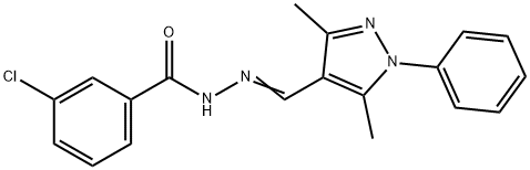 3-chloro-N'-[(3,5-dimethyl-1-phenyl-1H-pyrazol-4-yl)methylene]benzohydrazide Structure