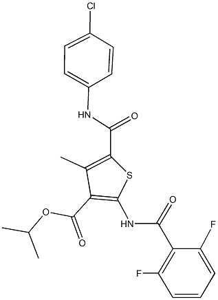 isopropyl 5-[(4-chloroanilino)carbonyl]-2-[(2,6-difluorobenzoyl)amino]-4-methyl-3-thiophenecarboxylate Structure