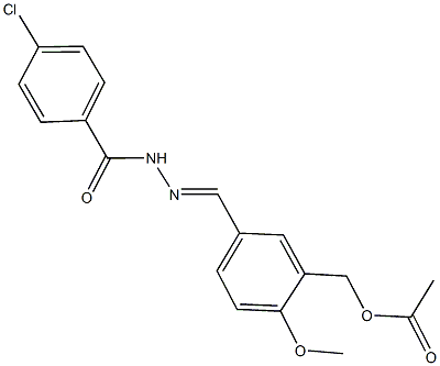 5-[2-(4-chlorobenzoyl)carbohydrazonoyl]-2-methoxybenzyl acetate 구조식 이미지