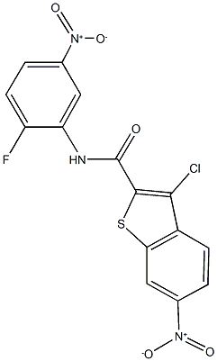 3-chloro-N-{2-fluoro-5-nitrophenyl}-6-nitro-1-benzothiophene-2-carboxamide Structure