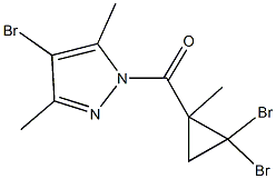 4-bromo-1-[(2,2-dibromo-1-methylcyclopropyl)carbonyl]-3,5-dimethyl-1H-pyrazole 구조식 이미지