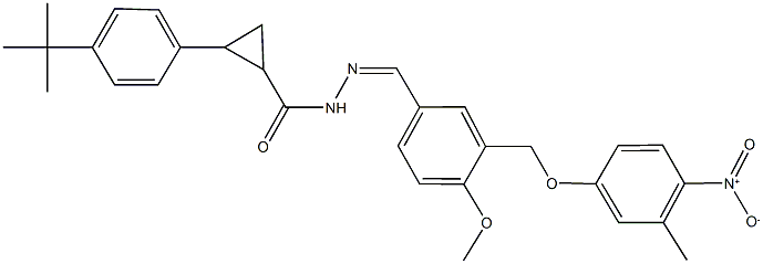 2-(4-tert-butylphenyl)-N'-[3-({4-nitro-3-methylphenoxy}methyl)-4-methoxybenzylidene]cyclopropanecarbohydrazide Structure