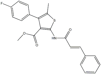 methyl 2-(cinnamoylamino)-4-(4-fluorophenyl)-5-methylthiophene-3-carboxylate Structure