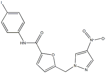 5-({4-nitro-1H-pyrazol-1-yl}methyl)-N-(4-iodophenyl)-2-furamide Structure