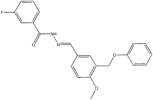 3-fluoro-N'-[4-methoxy-3-(phenoxymethyl)benzylidene]benzohydrazide 구조식 이미지