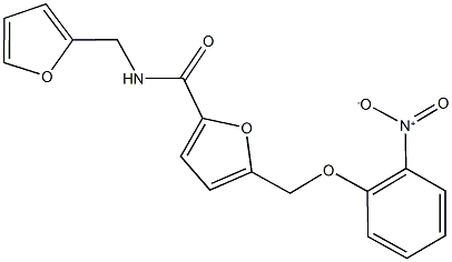 N-(2-furylmethyl)-5-({2-nitrophenoxy}methyl)-2-furamide 구조식 이미지