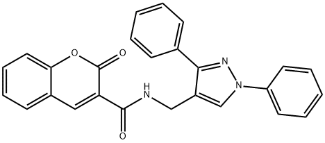 N-[(1,3-diphenyl-1H-pyrazol-4-yl)methyl]-2-oxo-2H-chromene-3-carboxamide Structure