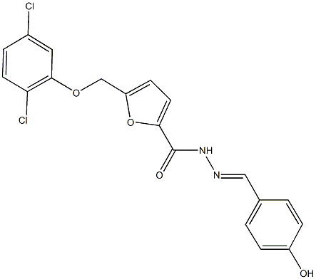 5-[(2,5-dichlorophenoxy)methyl]-N'-(4-hydroxybenzylidene)-2-furohydrazide Structure