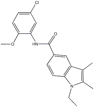 N-(5-chloro-2-methoxyphenyl)-1-ethyl-2,3-dimethyl-1H-indole-5-carboxamide 구조식 이미지