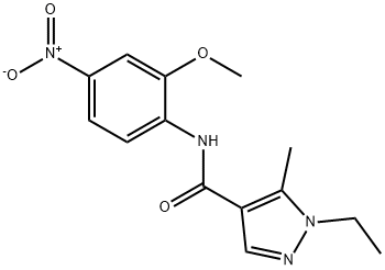 1-ethyl-N-{4-nitro-2-methoxyphenyl}-5-methyl-1H-pyrazole-4-carboxamide Structure