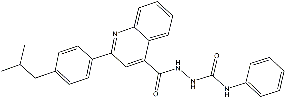 2-{[2-(4-isobutylphenyl)-4-quinolinyl]carbonyl}-N-phenylhydrazinecarboxamide Structure