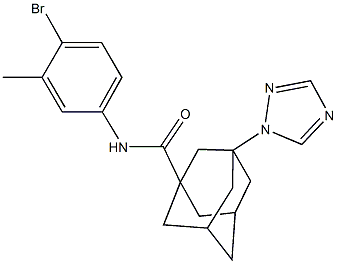 N-(4-bromo-3-methylphenyl)-3-(1H-1,2,4-triazol-1-yl)-1-adamantanecarboxamide 구조식 이미지