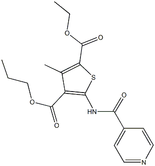 2-ethyl 4-propyl 5-(isonicotinoylamino)-3-methyl-2,4-thiophenedicarboxylate 구조식 이미지