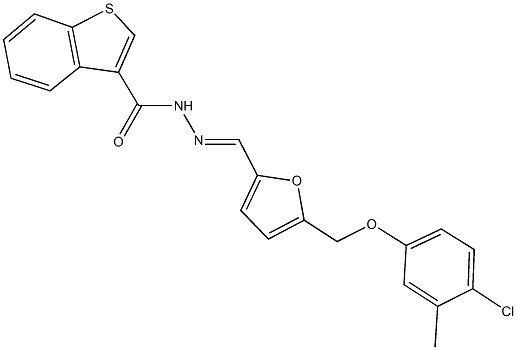 N'-({5-[(4-chloro-3-methylphenoxy)methyl]-2-furyl}methylene)-1-benzothiophene-3-carbohydrazide Structure
