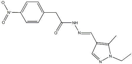 N'-[(1-ethyl-5-methyl-1H-pyrazol-4-yl)methylene]-2-{4-nitrophenyl}acetohydrazide 구조식 이미지
