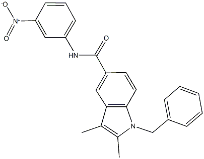 1-benzyl-N-{3-nitrophenyl}-2,3-dimethyl-1H-indole-5-carboxamide 구조식 이미지