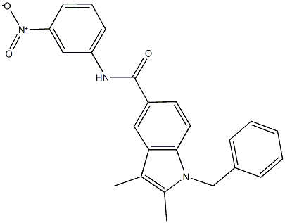 1-benzyl-N-{3-nitrophenyl}-2,3-dimethyl-1H-indole-5-carboxamide Structure