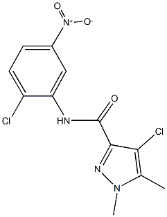 4-chloro-N-{2-chloro-5-nitrophenyl}-1,5-dimethyl-1H-pyrazole-3-carboxamide 구조식 이미지