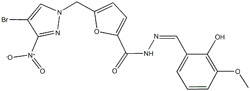 5-({4-bromo-3-nitro-1H-pyrazol-1-yl}methyl)-N'-(2-hydroxy-3-methoxybenzylidene)-2-furohydrazide 구조식 이미지