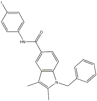 1-benzyl-N-(4-iodophenyl)-2,3-dimethyl-1H-indole-5-carboxamide 구조식 이미지