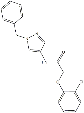 N-(1-benzyl-1H-pyrazol-4-yl)-2-(2-chlorophenoxy)acetamide 구조식 이미지