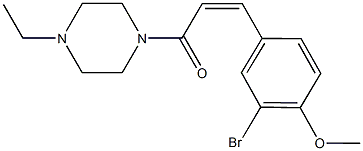 2-bromo-4-[3-(4-ethyl-1-piperazinyl)-3-oxo-1-propenyl]phenyl methyl ether Structure