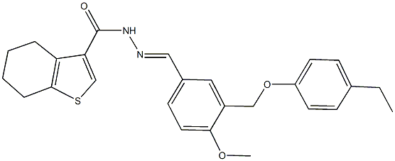 N'-{3-[(4-ethylphenoxy)methyl]-4-methoxybenzylidene}-4,5,6,7-tetrahydro-1-benzothiophene-3-carbohydrazide 구조식 이미지