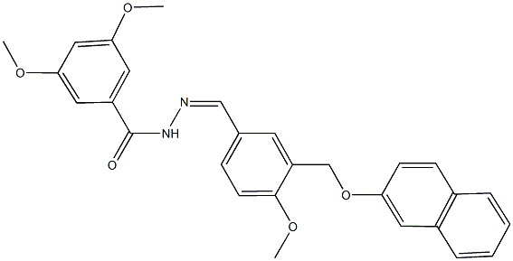 3,5-dimethoxy-N'-{4-methoxy-3-[(2-naphthyloxy)methyl]benzylidene}benzohydrazide 구조식 이미지