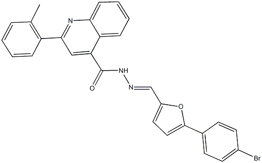 N'-{[5-(4-bromophenyl)-2-furyl]methylene}-2-(2-methylphenyl)-4-quinolinecarbohydrazide 구조식 이미지