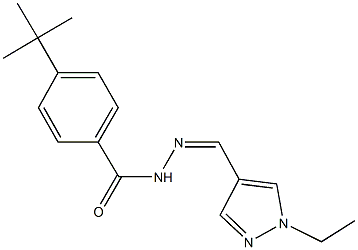 4-tert-butyl-N'-[(1-ethyl-1H-pyrazol-4-yl)methylene]benzohydrazide Structure