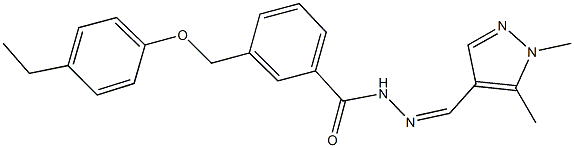 N'-[(1,5-dimethyl-1H-pyrazol-4-yl)methylene]-3-[(4-ethylphenoxy)methyl]benzohydrazide 구조식 이미지