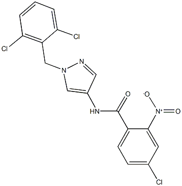 4-chloro-N-[1-(2,6-dichlorobenzyl)-1H-pyrazol-4-yl]-2-nitrobenzamide Structure
